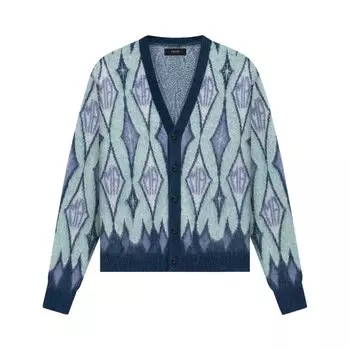 Кардиган Amiri Argyle Mohair 'Blue', синий