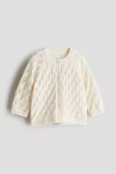 Кардиган ажурной вязки H&M, бежевый