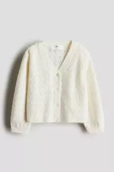 Кардиган ажурной вязки H&M, бежевый