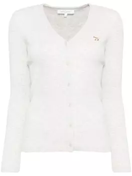 Кардиган Baby Fox Patch Fine Ribbed Maison Kitsun, серый