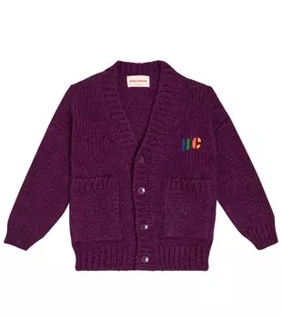 Кардиган big b из смесовой шерсти Bobo Choses, фиолетовый