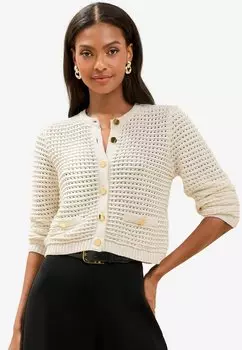Кардиган BUTTONED CREW NECK Lipsy, белый