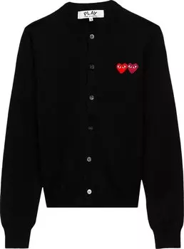Кардиган Comme des Garons PLAY Double Heart Cardigan 'Black', черный