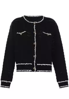 Кардиган faina, schwarz wolweiss