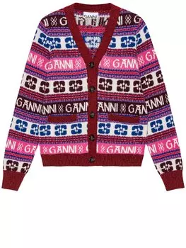 Кардиган Ganni Wool, мультиколор