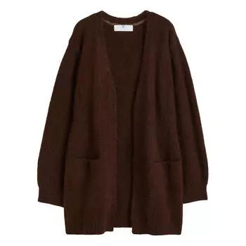 Кардиган H&amp;M Oversized, темно-коричневый