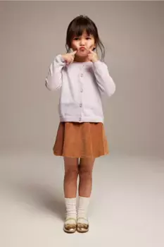 Кардиган из хлопка тонкой вязки H&M, лиловый