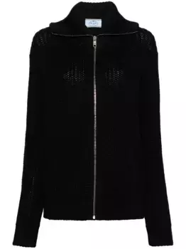 Кардиган на молнии Prada, черный