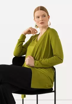 Кардиган OPEN SHAPE Ulla Popken, зеленый