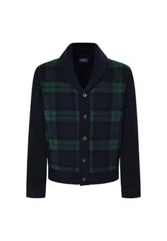 Кардиган PLAID SHAWL Hackett London, синий
