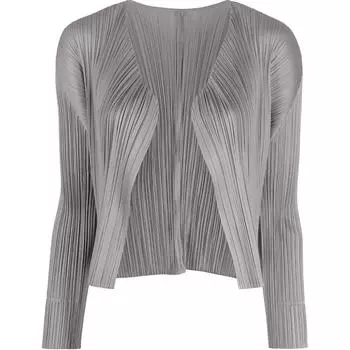 Кардиган Pleats Please Basics с плиссировкой ISSEY MIYAKE, серый