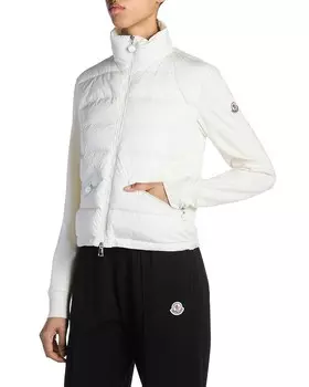 Кардиган-пуховик Moncler, смешанная техника, белый