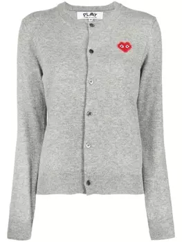 Кардиган с нашивкой-логотипом Comme Des Garons, серый