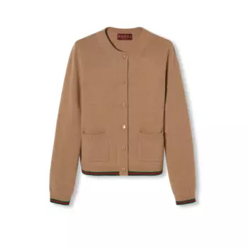 Кардиган с веб-подробностями GUCCI, Camel