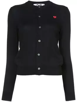 Кардиган с заплаткой в виде сердца Comme Des Garons Play, черный
