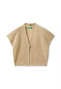 Кардиган SHORT SLEEVE United Colors of Benetton, бежевый