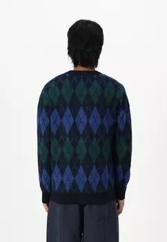 Кардиган SLHRAI KNIT RELAXED ARGYLE CARDIGAN Selected Homme, темно-синий
