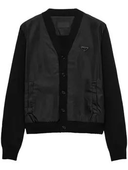 Кардиган со вставками Prada, черный