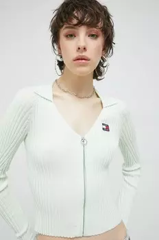 Кардиган Tommy Jeans, зеленый