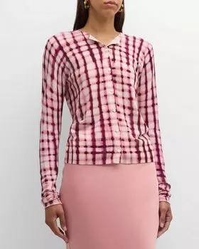 Кардиган в клетку Delicate Statements с принтом DOROTHEE SCHUMACHER, цвет 045 - Pink White Mix