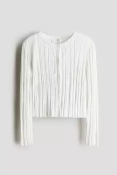 Кардиган в рубчик H&M, белый
