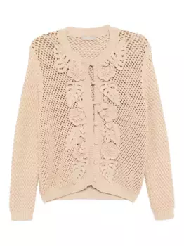 Кардиган в технике кроше Elie Saab, нейтральный
