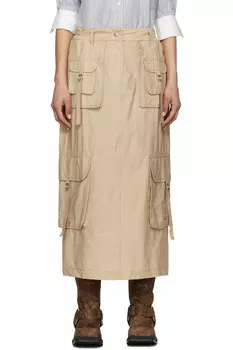 Карго-юбка макси Acne Studios, бежевый