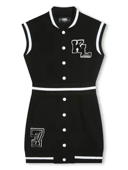 Karl Lagerfeld Kids платье мини без рукавов с нашивкой-логотипом, черный