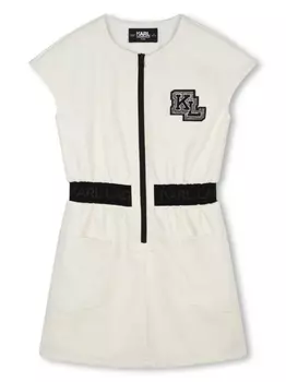 Karl Lagerfeld Kids платье мини с вышитым логотипом, белый