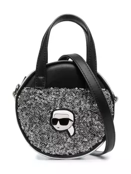 Karl Lagerfeld Kids сумка через плечо с пайетками и нашивкой Ikonik, серебристый