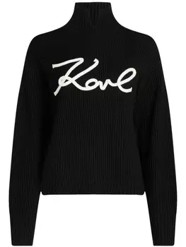Karl Lagerfeld трикотажный топ с вышитым логотипом, черный