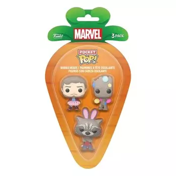 Карманный Поп! 3 упаковки — Marvel Guardians Of The Galaxy — Звездный Лорд, Грут, Ракета — Морковь Funko POP!