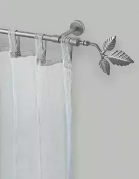 Карниз для штор GARESA "SHEET", 1 направляющая, желаемая длина, комплект для штор, выдвижной, пуговица с листочками, без колец 330 см, 16мм, цвет mattchromfarben