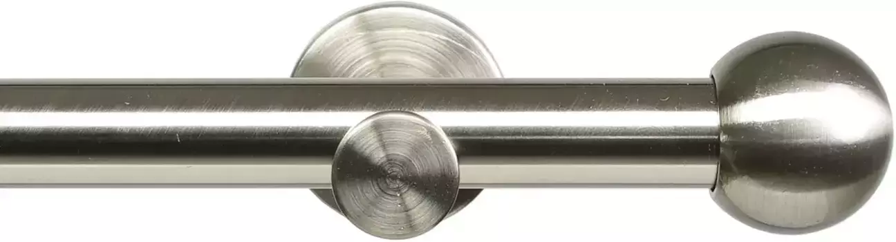 Карниз Liedeco "Modern Line Ball", 1 направляющая, фиксированный размер 200 см, 16мм, цвет edelstahlfarben