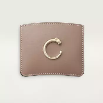Картхолдер Cartier Porte-cartes simple, Panthre C de Cartier, зернистая телячья кожа цвета глины