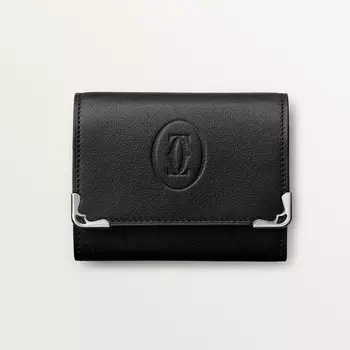 Картхолдер Cartier Porte-monnaie carr, Must de Cartier, черная телячья кожа