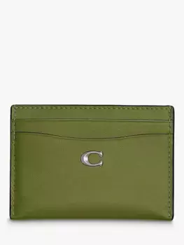 Картхолдер Coach Leather, цвет dark lime