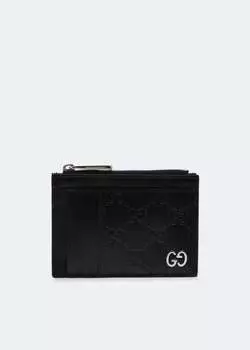 Картхолдер GUCCI Signature zip cardholder, черный