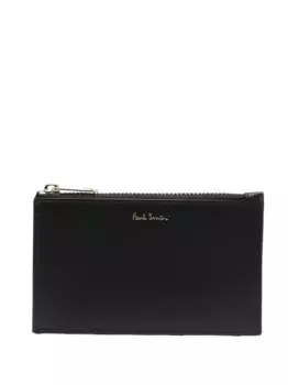 Картхолдер на молнии со вставкой в полоску Paul Smith, черный