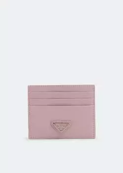 Картхолдер PRADA Saffiano leather cardholder, розовый