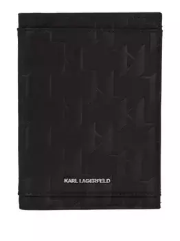 Картхолдер с монограммой KARL LAGERFELD, черный