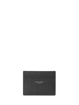 Картхолдер Saint Laurent Black leather, черный