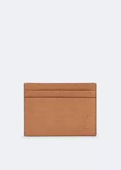 Картхолдер SAINT LAURENT Cassandre shadow card case, коричневый