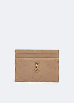 Картхолдер SAINT LAURENT Gaby card case, бежевый