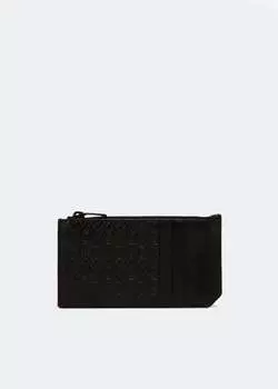 Картхолдер SAINT LAURENT Monogramme zipped fragment card holder, черный