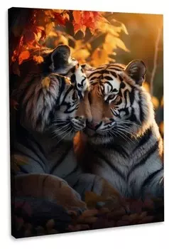 Картина на холсте Hustling Sharks Tiger-Romance, оранжевый
