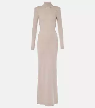Кашемировое платье-водолазка Tom Ford, цвет pale camel