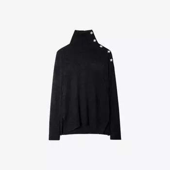 Кашемировый джемпер Alma с контрастными пуговицами Zadig&Voltaire, цвет noir