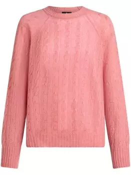 Кашемировый джемпер фактурной вязки ETRO, розовый