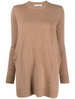 Кашемировый джемпер тонкой вязки Max Mara, бежевый